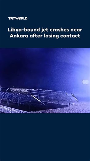 TRT World on Instagram: "Video footage appears to show the moment a Libya-bound Falcon 50 jet crashes in the Haymana area after losing contact shortly after departing Ankara’s Esenboga Airport. The aircraft sent an emergency landing signal. The Libyan government has confirmed that its army chief and four aides died after their aircraft lost contact while flying over the countryside near Turkish capital"