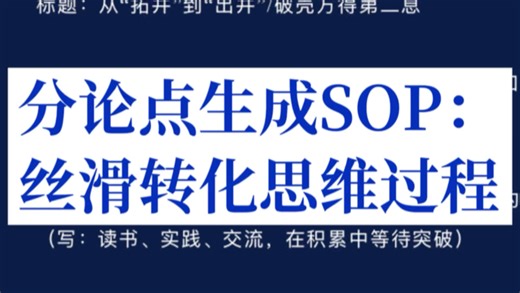 【速通版】分论点丝滑生成SOP：三阶递进法
