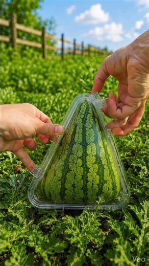 珍しい「三角スイカ」の作り方と収穫の瞬間