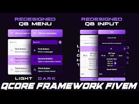 Free Redesigned QB-Menu & QB-Input Script for FiveM | QBcore Framework | Installation & Showcase