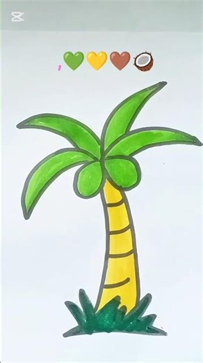 coconut tree drawing. #coconuttree #shorts #viralvideo #foryou