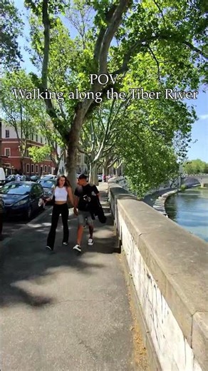 Spring walk along the banks of the Tiber, the river that has flowed through #Rome 🇮🇹 #tiber #pov