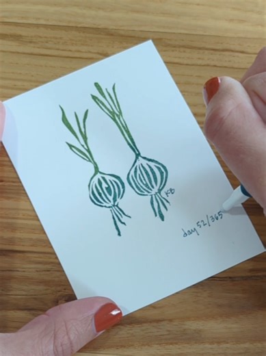 Root Vegetable Linocut Art: Day 52 Creation