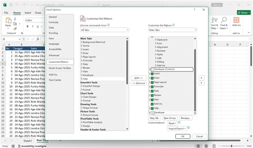 📌 Cara Cepat Memunculkan Menu Developer di Excel Tab Developer di Excel tidak muncul secara otomatis, padahal menu ini sangat penting untuk membuat Macro, VBA, kontrol tombol, hingga add-ins. Di video ini saya akan menunjukkan cara paling cepat dan mudah untuk menampilkan Tab Developer di Excel, bahkan untuk pemula sekalipun. 📥 File latihan & eBook bisa kalian akses di sini: 🔗 https://lynk.id/agek.id GET IN TOUCH 📷 Instagram https://www.instagram.com/agek.id You Tube https://www.youtube.com/