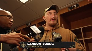 Landon Young talks clean day for offensive line | Saints-Giants Postgame Interview | 2023 NFL Week 15