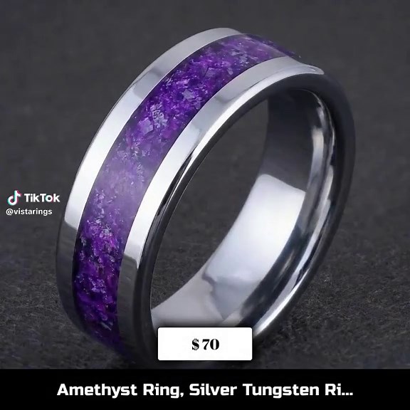 💖 Love is timeless, and so is your choice of style. Our stunning Amethyst Ring, crafted in sleek Silver Tungsten, is the perfect symbol of commitment—ideal for men and women alike! 💍✨ With its captivating 8mm and 4mm designs, each ring speaks volumes of elegance and strength, perfect for weddings, anniversaries, or simply celebrating your special moments. 🥂💫 At just $70.00, this ring is more than just an accessory; it's a cherished memory waiting to be made. Don’t wait! Elevate your love sto