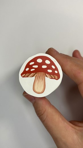 Making a mushroom for the fall cane! I’ve made lots of mushroom canes before but for this one I decided to add more details like the ridges under the mushroom cap. Fly agaric/amanita mushrooms are my favorite things to see on a hike on the fall! They’re just the cutest little things to stumble upon 🍄 | Chiara Made