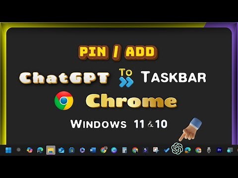 How to Add/Pin ChatGPT Link/Icon to Desktop & Taskbar Toolbar with Google Chrome on Windows Laptop