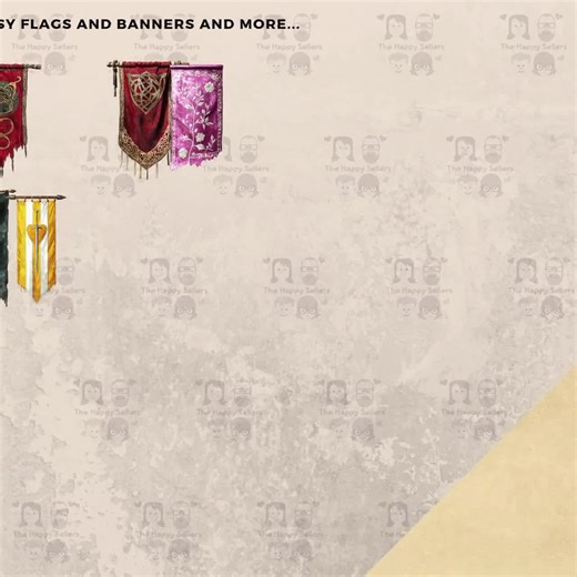 130 Fantasy Flags and Banners Clipart Bundle - Instant Download, PNG Images, Transparent Background, Personal & Commercial Use. THS003 - Etsy