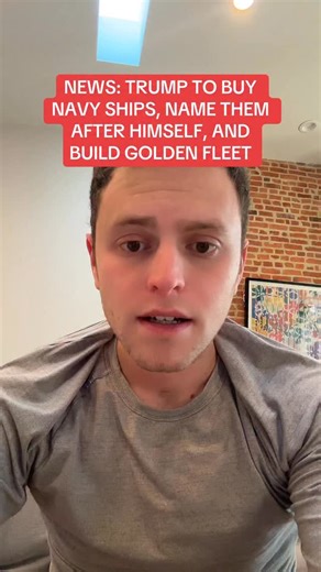 Aaron Parnas on Instagram: "Donald Trump is going to announce plans to buy new battleships and build a “golden fleet” per the WSJ this afternoon."