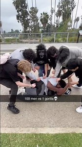 When ur black friends is in the 100 men vs 1 gorilla