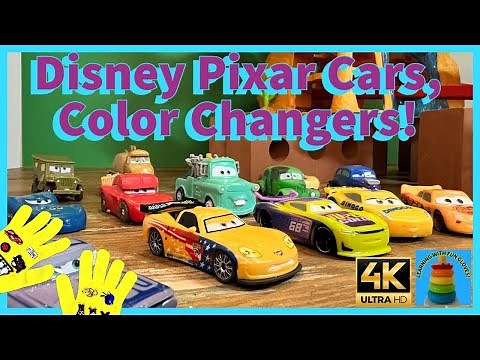 Color Changing Pixar Disney Cars! Toddler Learning Videos