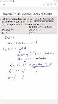 Relation and function class 12 chapter 1