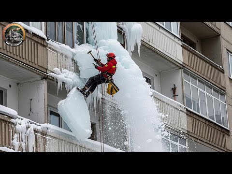 Idiot Snow Removal: Massive Roof Avalanche | Extreme Dangerous Plow Truck Fails #12