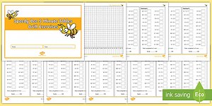 Speedy Bee 5 Minute Tables Drill Exercises Differentiated Booklet