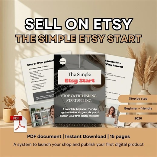 Etsy Seller Guide — How to Sell on Etsy & Open a Store | Beginner Step-by-step System | Instant Download PDF Document - Etsy UK