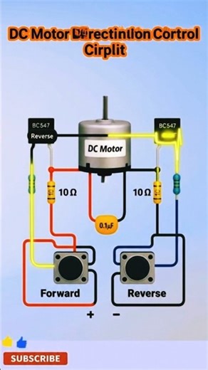 DIY Motor Forward Reverse Circuit Using BC547 Transistors #viralshorts #viral #diy