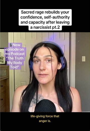 Sacred rage rebuilds your confidence, self-authority and capacity after leaving a narcissist pt.2 🎙️New Episode is released on my Podcast “The Truth My Body Told” You can find it on my Podcast platforms, or watch it on YouTube. Link in bio for both 🔗🔗🔗🔗 In this episode, we explore: ✨ how anger is helpful and necessary ✨ anger expressed with judgment vs without ✨ practical skills for containing anger & so much more … - Disclaimer : this video is for entertainment purposes only. It is not coa