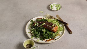 Jeeny's Asian glazed salmon with broccoli rice: OT