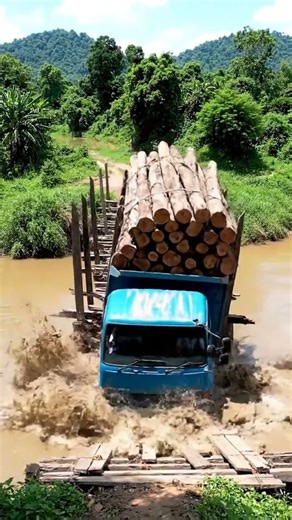 Heavy Logging Truck vs. Wooden Bridge (Fail!)