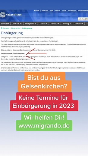 Keine Termine in Gelsenkirchen fuer die Einbuergerung in 2023! #ausländerbehörde #einbürgerung #deutscherpass #staatsbürgerschaft #nationalpass #expats #migrando#fabiangraske #keinpass #bluecard #familienachzug #abschiebung #duldung #botschaft #ausländerbehördeberlin #ausländerbehördemünchen #ausländerbehördestuttgart #ausländerbehördehamburg #niederlassungserlaubnis #residencepermit #gelsenkirchen #schalke04