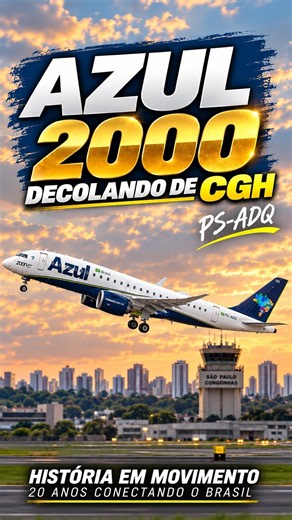 AZUL 2000 DECOLANDO DE CONGONHAS! ✈️ Veja o PS-ADQ em CGH