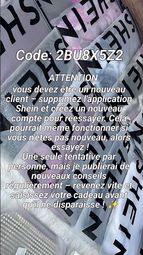 Cadeaux gratuits sur shein 🎁🇫🇷 #shein #code