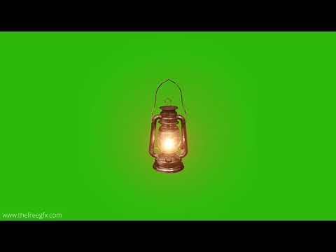 Lantern Light Kerosene lamp turned on green screen video