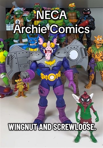 Let’s take a look NECA Toye Wingnut and Screwloose from their TMNT Adventures Archie Comics line! #necatoys #teenagemutantninjaturtles #archiecomics #actionfigures #toyreview