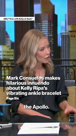 Page Six on Instagram: "Kelly Ripa and Mark Consuelos had many jokes about her Apollo Band. 😂"
