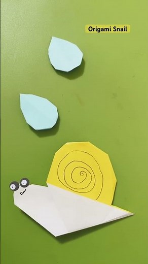 Origami Snail | How to make an easy origami paper snail | Paper snail tutorial in 1 minutes