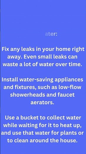 How to save water