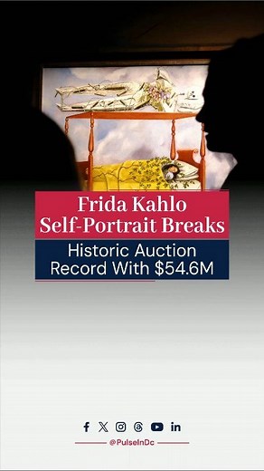 Frida Kahlo sets a new auction record with a $54.6M masterpiece. https://www.pulse.us.com | Pulse Media | Facebook