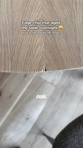 Engineered Oak Table Chip Repair | Damaged Edge Restored Like New