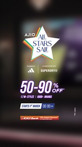 Dive into the ✨ AJIO's All Stars Sale✨ for 50-90% Off* ! Download the app & Wishlist now! | AJIOlife