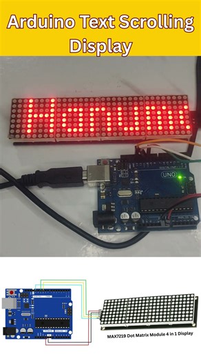 Arduino Text Scrolling Display | MAX7219 Dot Matrix Module 4 in 1 Display