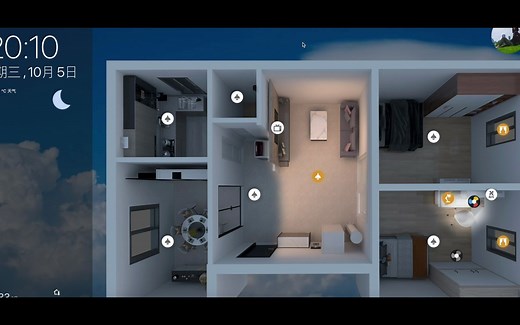homeassistant智能家居 3D UI演示 智能中控
