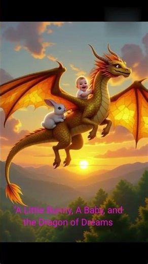 The Baby’s Magical Sky Ride | Cute Rabbit, Baby & Dragon Story#shortsfeed #animal #motivation#nature