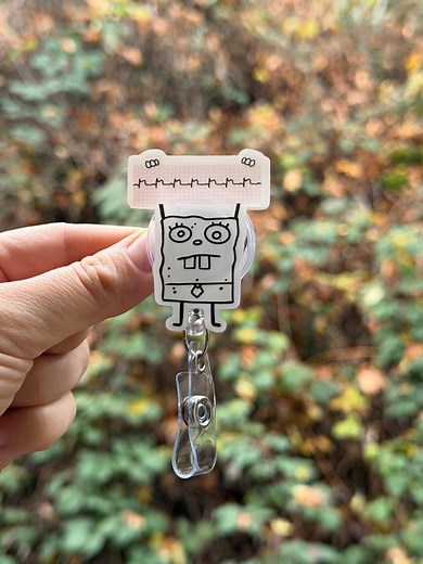 Doodle Bob Stemi, MI, EKG Strip- ACLS, Nurse Badge Reel, Cardiology, Ekg Monitor Tech, Healthcare Work Accessory - Etsy