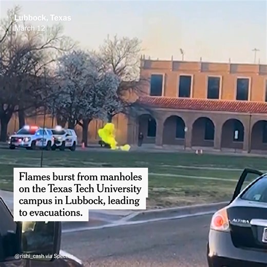 Texas Tech University shut down its campus and sent students home early for spring break after a series of explosions and manhole fires, the university said in an emergency alert. https://nyti.ms/4kNHQ24 | The New York Times