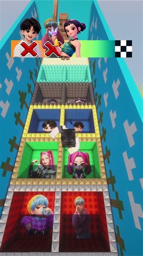 KPop Demon Hunters Vs Squid Game Lava Jump Part 6 #minecraft