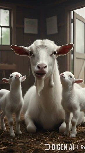 3 goat crying for food