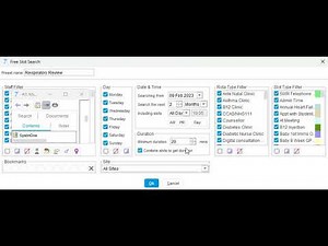 SystmOne Instructions: Setting up free slot searches