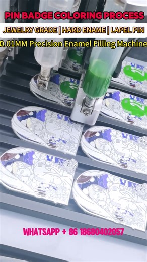 Manufactures of Medals, Coins, Keychains , Lapel Pin Uses Hard Enamel Pin Badge Filling Machine