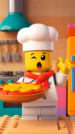 LEGO Chef Makes Magic Pizza in 30 Seconds !🍕🤯#lego #legocooking #legofood