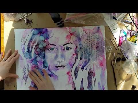 How to paint a portrait in ALCOHOL INK