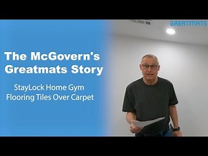The McGoverns Install StayLock PVC Floor Tiles Over Carpet in Basement Home Gym