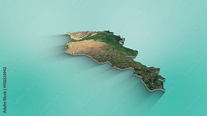 Armenia 3D Map Animation. 3d animation of Armenia with Provinces map