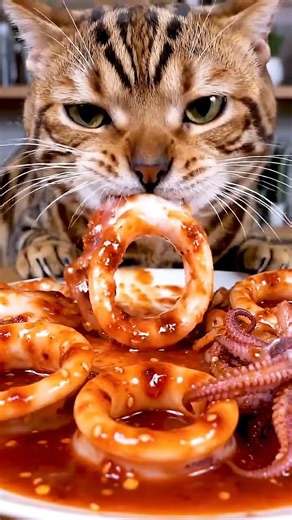 Yumiiiiii🦑🦑🦑🦑. #cat #trending #asmr #mukbang #trendingshorts #shorts #