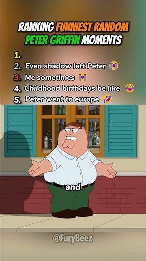 Ranking Funniest Random Peter Griffin Moments 🤣